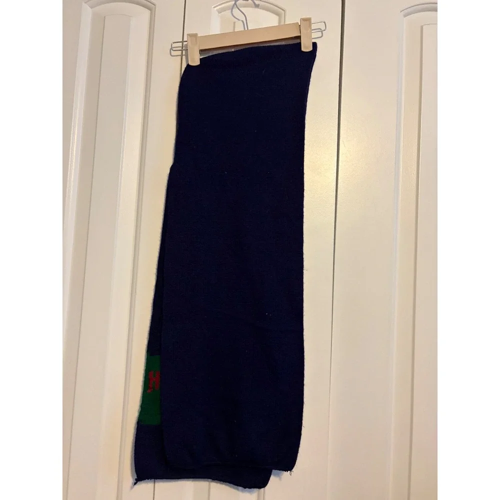 Harley Davidson Hooded Scarf Navy Blue Green Logo Knit Winter‎ Accessory